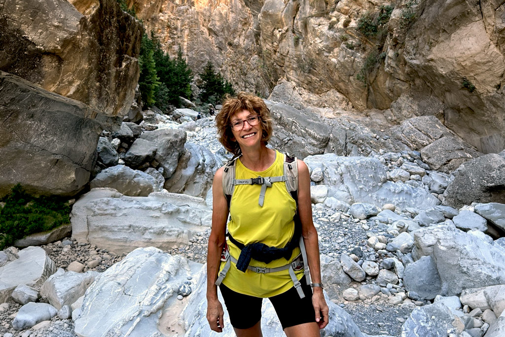 Noëlla Groleau dans le parc Samaria, en Crète Crédit photo : Noëlla Groleau